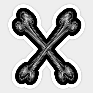 grey cross bone Sticker